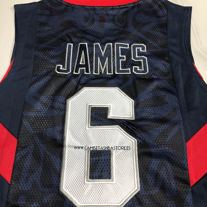 LeBron James NO 6 Camiseta USA 2008 Azul
